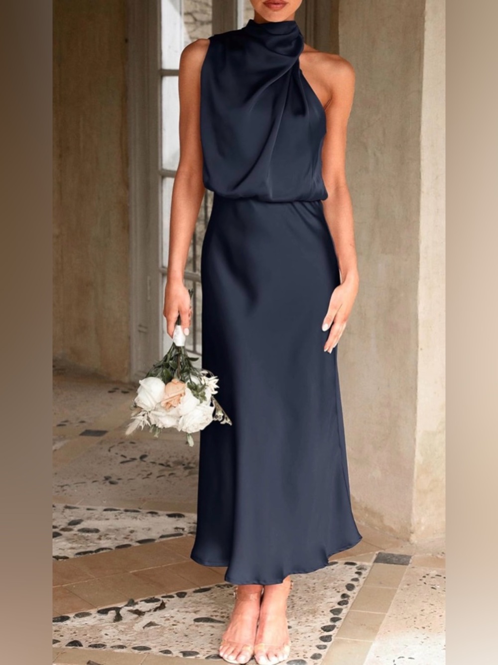 Pretty Garden Satin Maxi Dress, NWT! - Picture 4 of 8